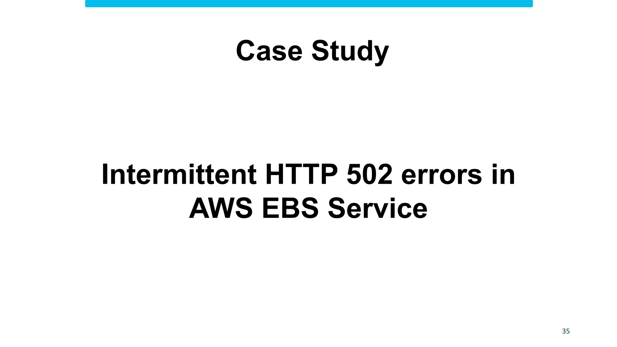 Case Study
Intermittent HTTP 502 errors in
AWS EBS Service
35
 