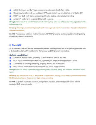 The Program Desk Module Top 8 Mental Health EHR Platforms for IOP, PHP & SUD Programs in 2026 | PDF