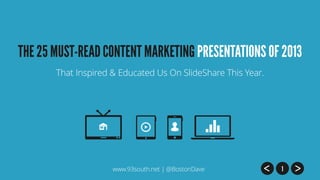That Inspired & Educated Us On SlideShare This Year.

www.93south.net | @BostonDave

 
