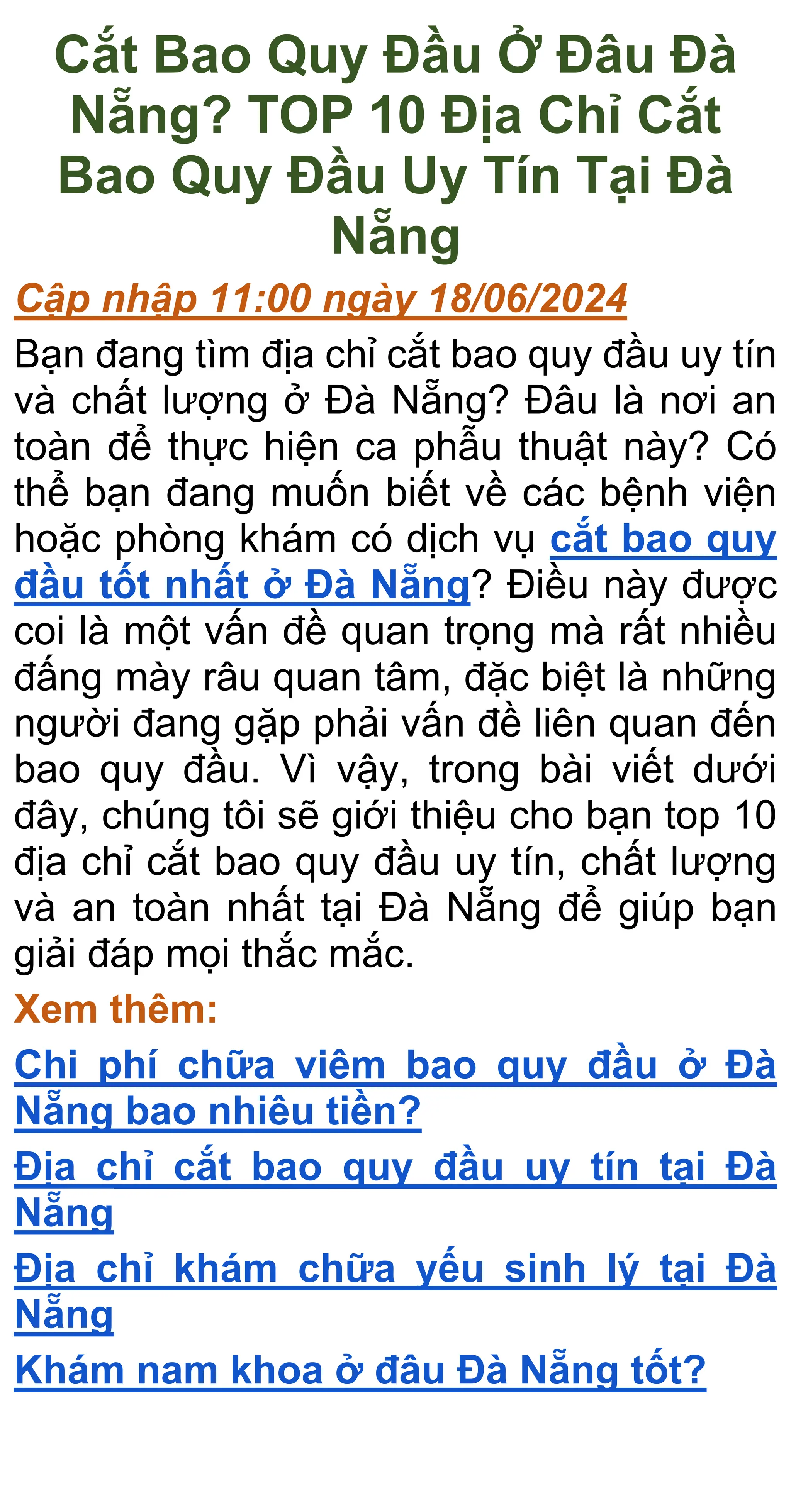 CHI PHÍ CẮT BAO QUY ĐẦU HỢP LÝ TẠI BỆNH VIỆN HOÀN MỸ ĐÀ NẴNG