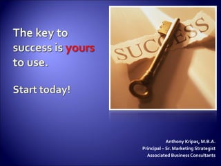 Anthony Kripas, M.B.A. Principal – Sr. Marketing Strategist Associated Business Consultants 