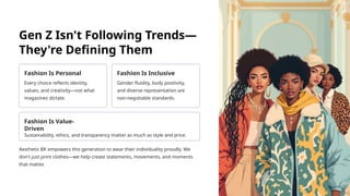 Top Gen Z Fashion Trends 2025 | Aesthetic bk | PPTX