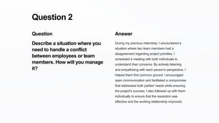 Top HR Intern Interview Questions to Ask and Their Ideal Answers | PPT