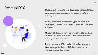 Top Popular IDEs for Programming on Windows OS | PPT
