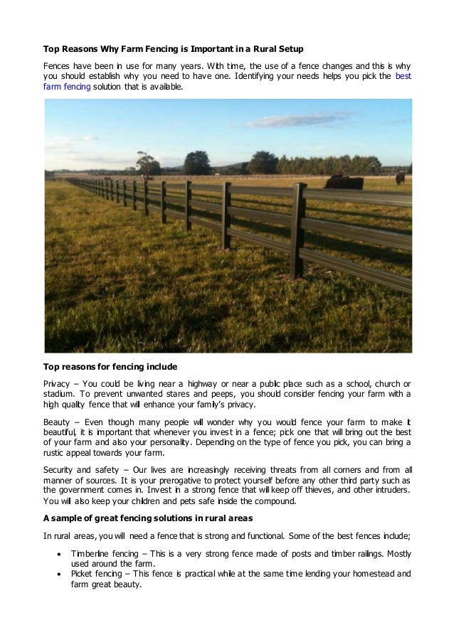 Top Reasons Why Farm Fencing is Important in a Rural Setup
