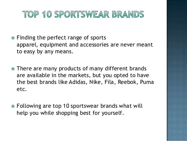 Top Sportswear Brands