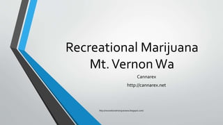 Recreational Marijuana
Mt.Vernon Wa
Cannarex
http://cannarex.net
http://recreationalmarijuanawa.blogspot.com/
 
