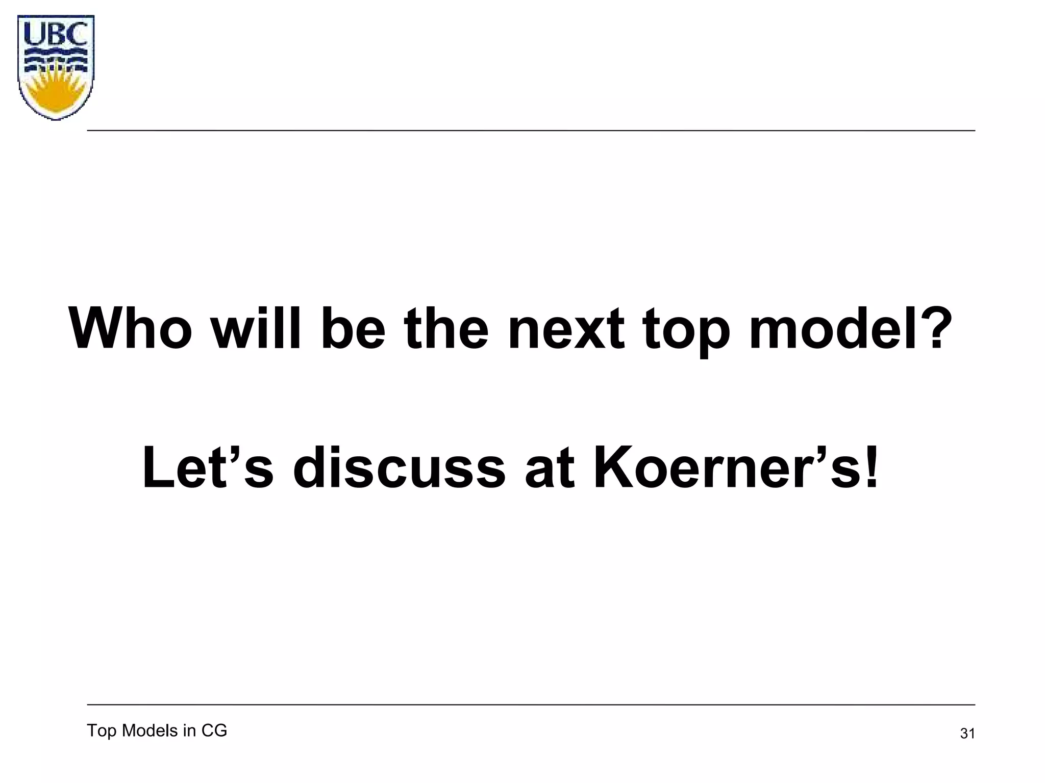 Top Super-models of Computer Graphics