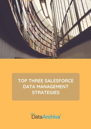 TOP THREE SALESFORCE
DATA MANAGEMENT
STRATEGIES
 