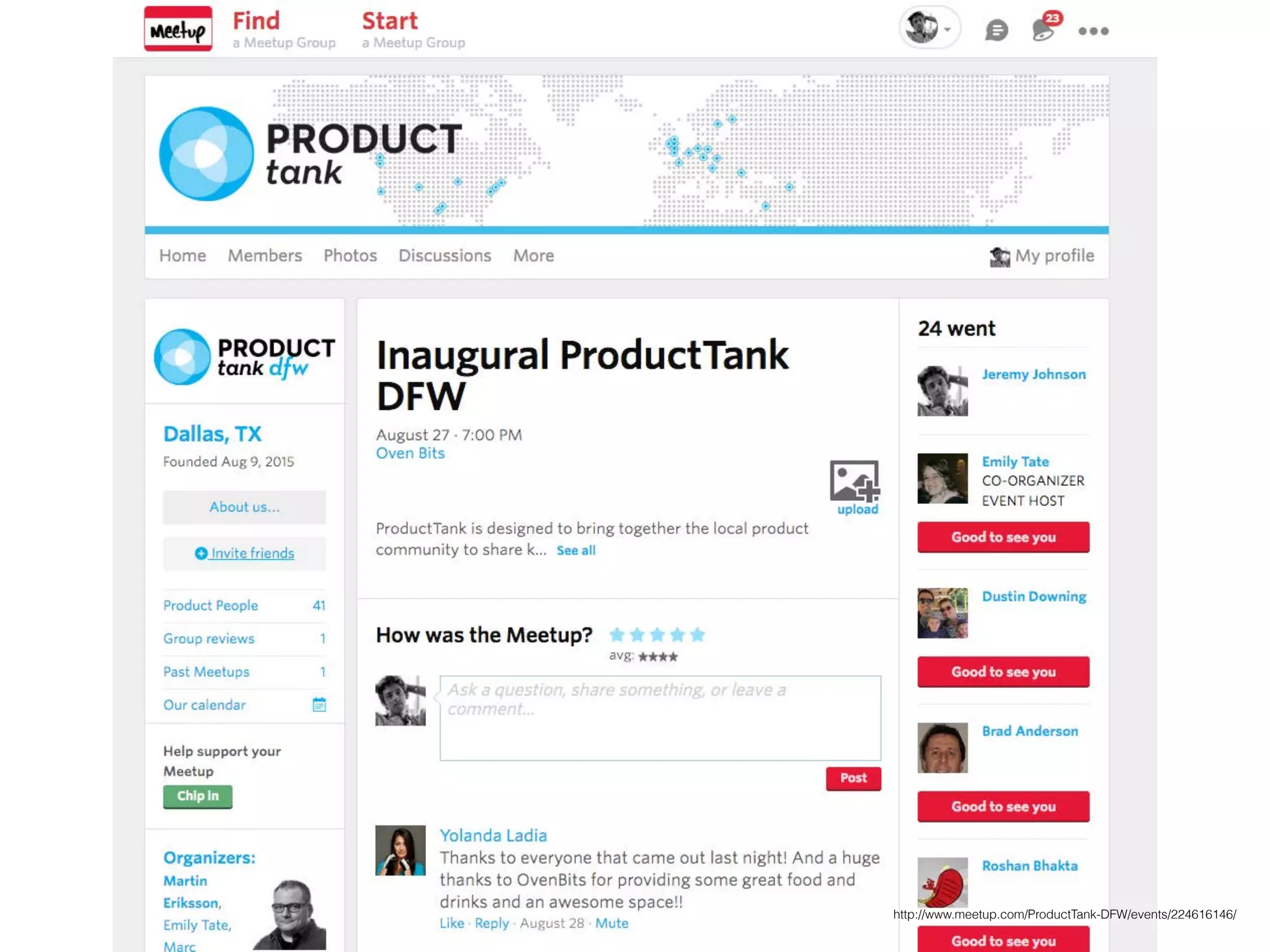 http://www.meetup.com/ProductTank-DFW/events/224616146/
 