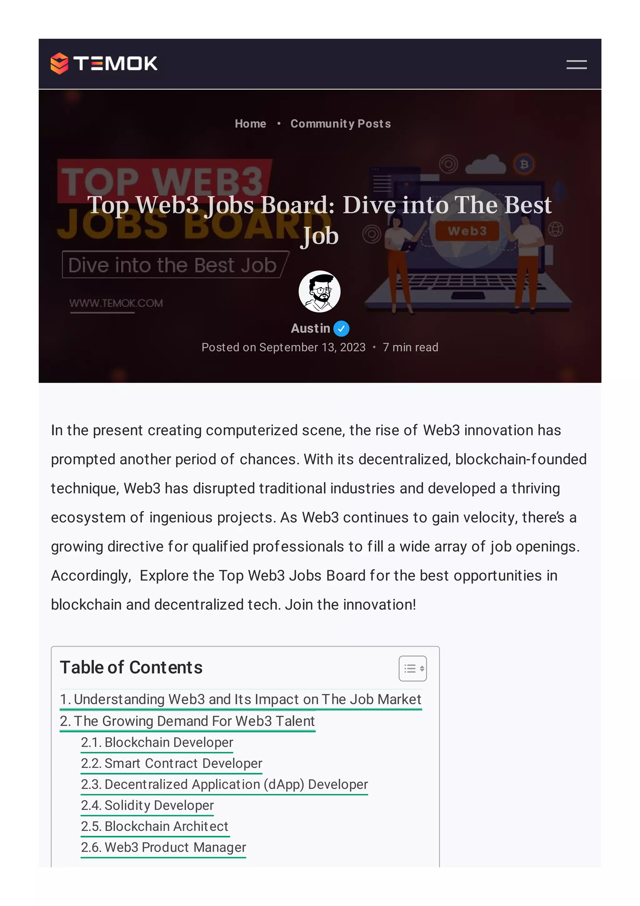 Top Web3 Jobs Board: Dive into The Best Job | PDF