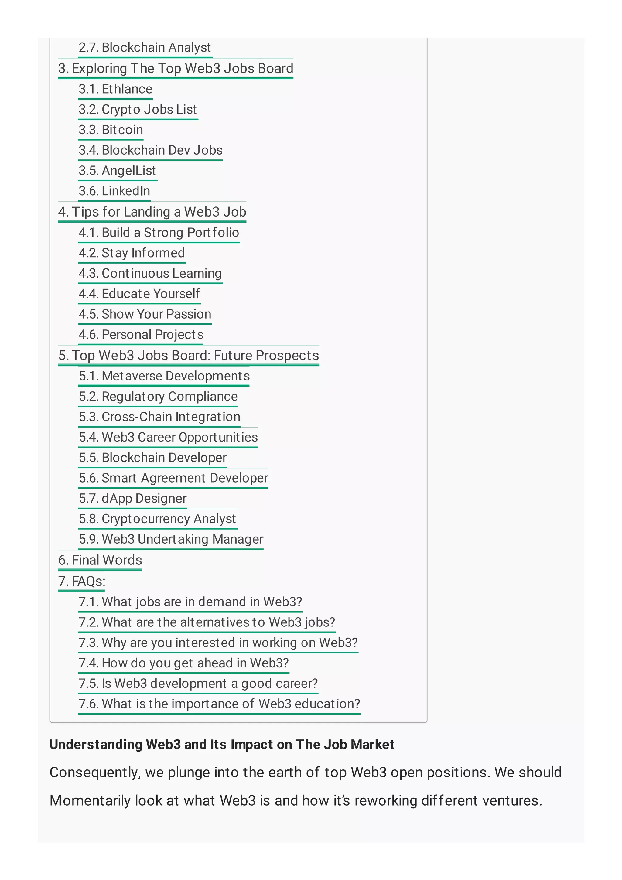 Top Web3 Jobs Board: Dive into The Best Job | PDF