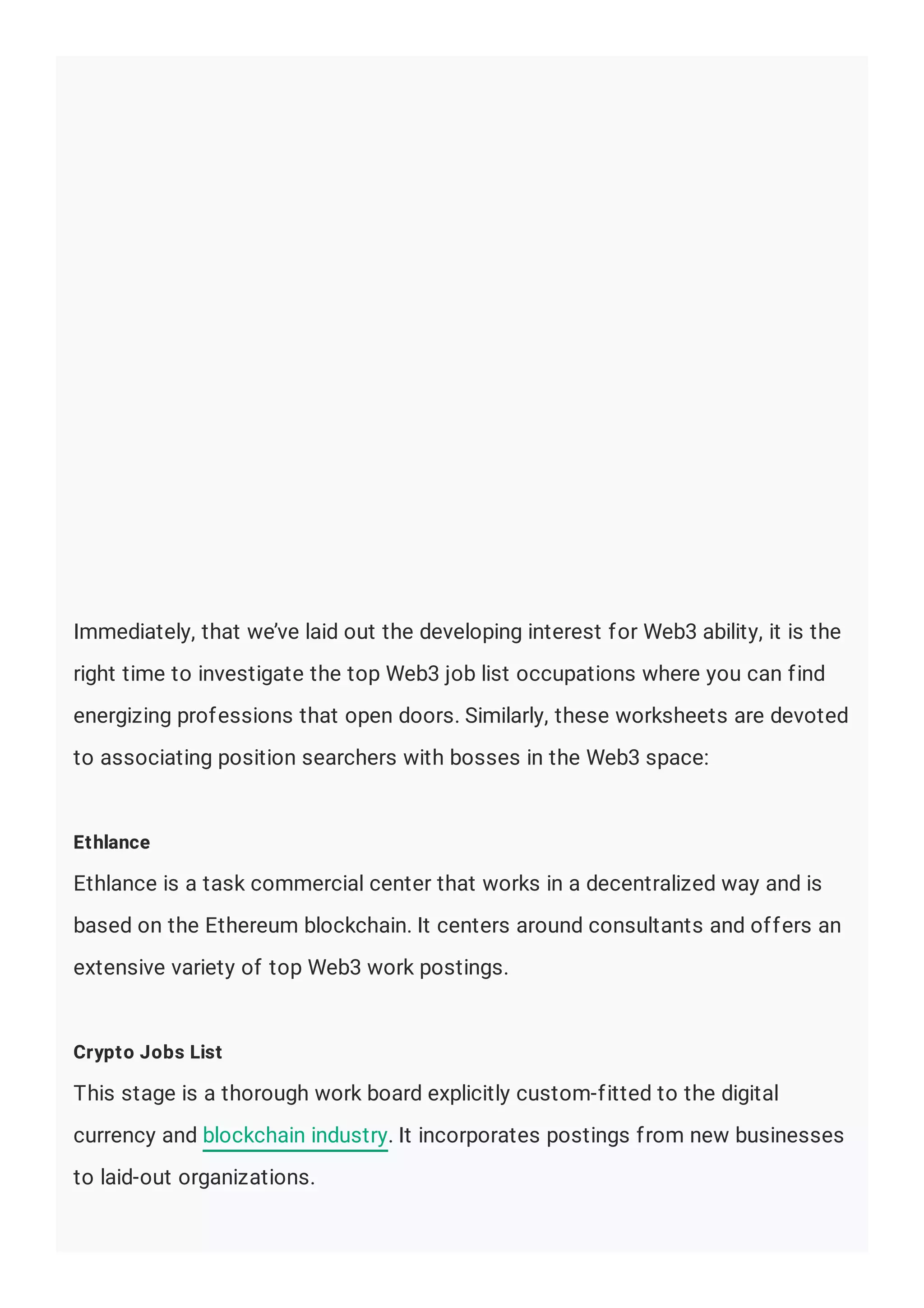 Top Web3 Jobs Board: Dive into The Best Job | PDF