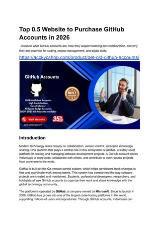 Top 0.5 Website to Purchase GitHub Accounts in 2026.pdf