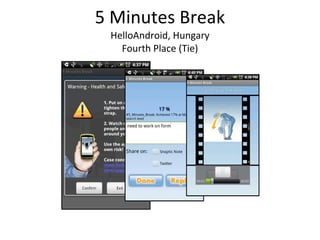 5 Minutes Break HelloAndroid, Hungary Fourth Place (Tie) 