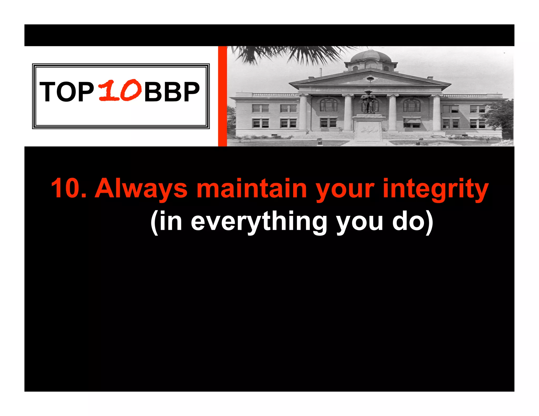 Top10 Basic Business Principles