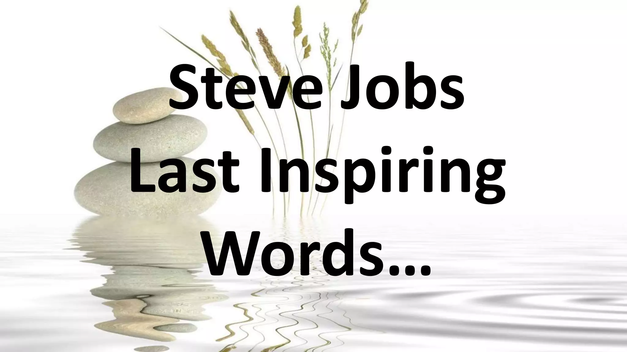 Steve Jobs
Last Inspiring
Words…
 