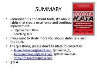 Toyota Kata Presentation for ITSM.fi TOP 10 Conference | PPTX