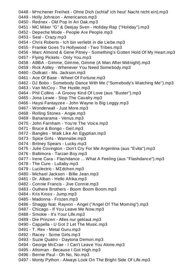 Top 1000 songs of the last 30 years