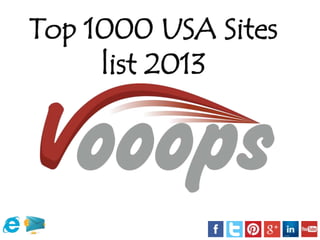 Top 1000 USA Sites
list 2013
 