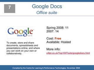 Top 100 Tools for Learning 2008