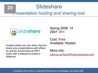 Top 100 Tools for Learning 2008
