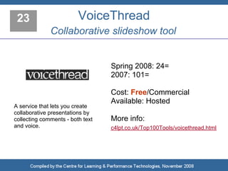 Top 100 Tools for Learning 2008