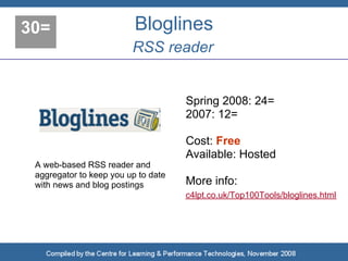 Top 100 Tools for Learning 2008