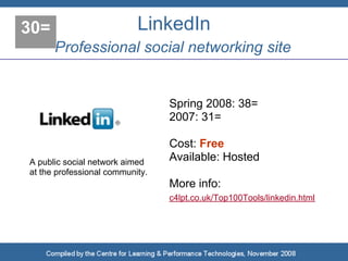 Top 100 Tools for Learning 2008