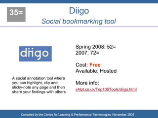 Top 100 Tools for Learning 2008