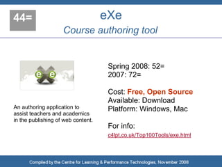 Top 100 Tools for Learning 2008