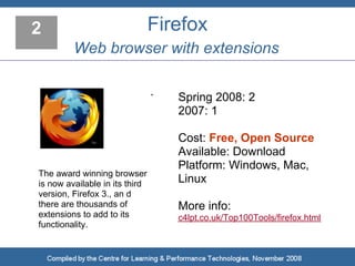 Top 100 Tools for Learning 2008