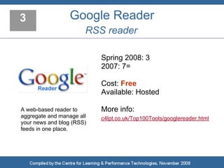 Top 100 Tools for Learning 2008
