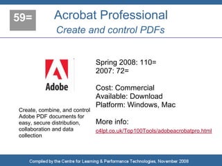 Top 100 Tools for Learning 2008