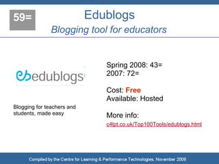Top 100 Tools for Learning 2008