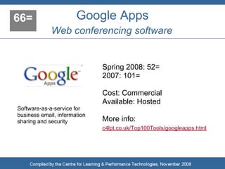 Top 100 Tools for Learning 2008