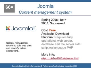 Top 100 Tools for Learning 2008