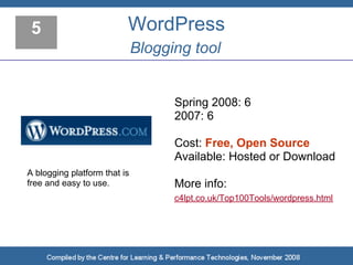Top 100 Tools for Learning 2008