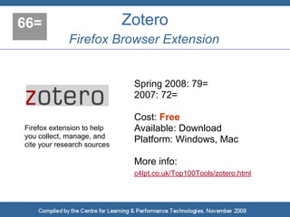Top 100 Tools for Learning 2008