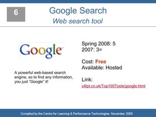Top 100 Tools for Learning 2008