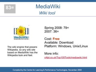 Top 100 Tools for Learning 2008