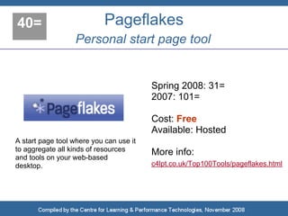 40=                         Pageflakes
                  Personal start page tool


                                      ...
