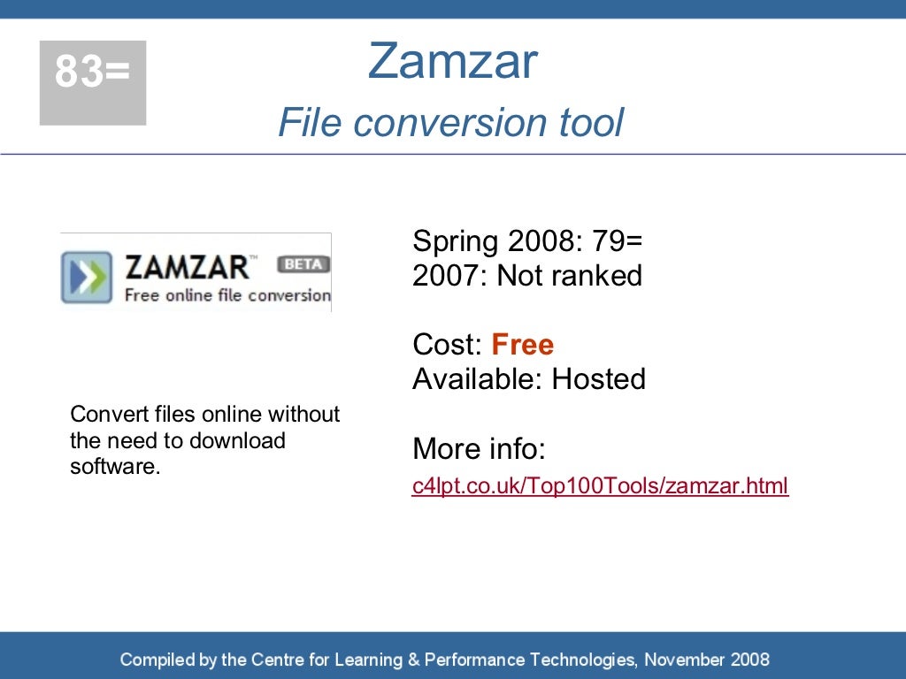 83= Zamzar File conversion tool