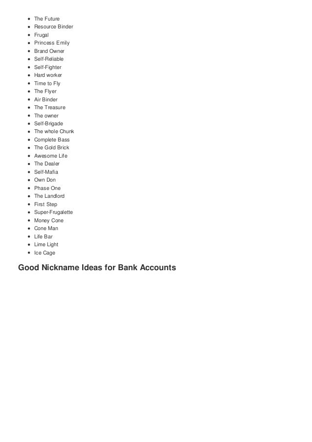 Top 100 cute bank account nicknames ideas cute nicknames
