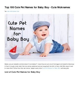 Top 100 Cute Pet Names For Baby Boy Cute Nicknames