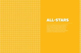 Fitbit
Designed by:

www.fitbit.com

Subject line:

Join us at Canvas 2013 - Earlybird tickets now available.

ALL-STARS
Our email marketing all-stars have consistently driven
strong results with beautifully designed, expertly
coded, and highly optimized campaigns. Read on for
inspiration from Red Bubble’s best-in-class direct
marketing; Litmus’s compelling mobile-optimized
newsletters; Fitbit’s bright and informative campaigns;
and Sincerely’s captivating promotional mailers.

Most marketers would never dare to send a promotional email with no click call to action. The team

From its clear copy to its clean layout and well-designed icons, this

at Compass did exactly that: they used their mailer to communicate the details of their promotional

campaign does a beautiful job of announcing a new product.

offer, and left it to their readers to follow through offline. Sometimes, it pays to buck the rules.

98

99

 