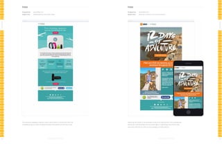 Fitbit

Fitbit

Designed by:

www.fitbit.com

Designed by:

www.fitbit.com

Subject line:

Healthy gifts for the whole family

Subject line:

Enter for a chance to win a trip to Greece!

All-Stars

All-Stars
This seasonal campaign combines a clear call to action, on-brand web fonts and

Featuring two brands in one message is tricky to do well, but this cross-promotional

compelling copy to create a holiday promotion that stands out from the crowd.

email pulls it off beautifully with stunning images, a captivating color scheme and
responsive elements to make for easy reading on mobile devices.

104

105

 