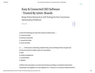 Top 100 interview questions on e commerce part-2 info-techsite | PDF