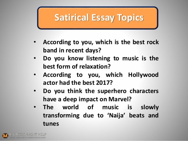 satirical essays topics