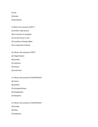 Top 100 Sat Vocabulary Words | PDF